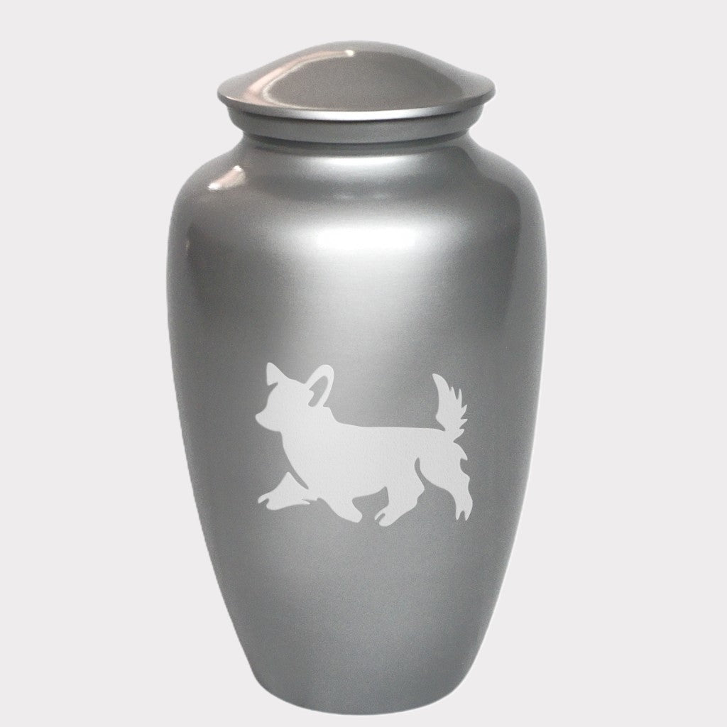 Running Corgi Dog Cremation Urn