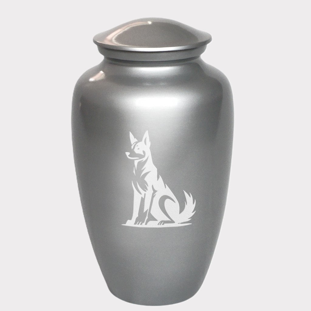 Sitting Australian Kelpie Dog Cremation Urn