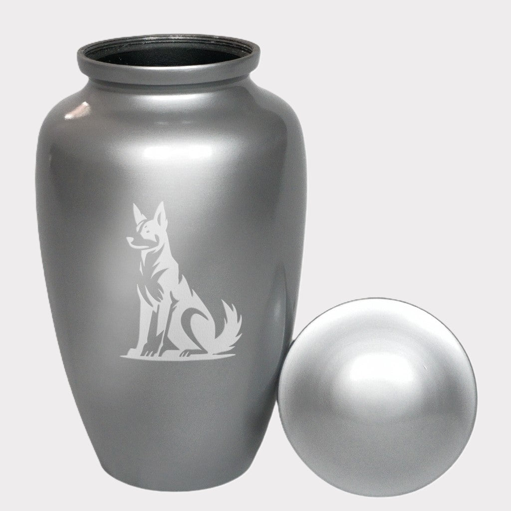 Sitting Australian Kelpie Dog Cremation Urn