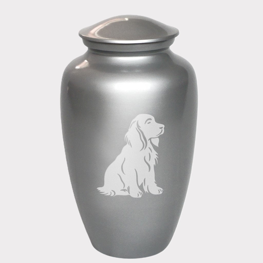 Sitting Cavalier King Charles Spaniel Dog Cremation Urn
