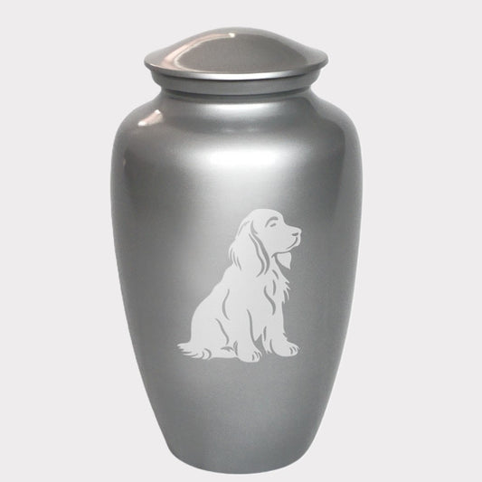 Sitting Cavalier King Charles Spaniel Dog Cremation Urn