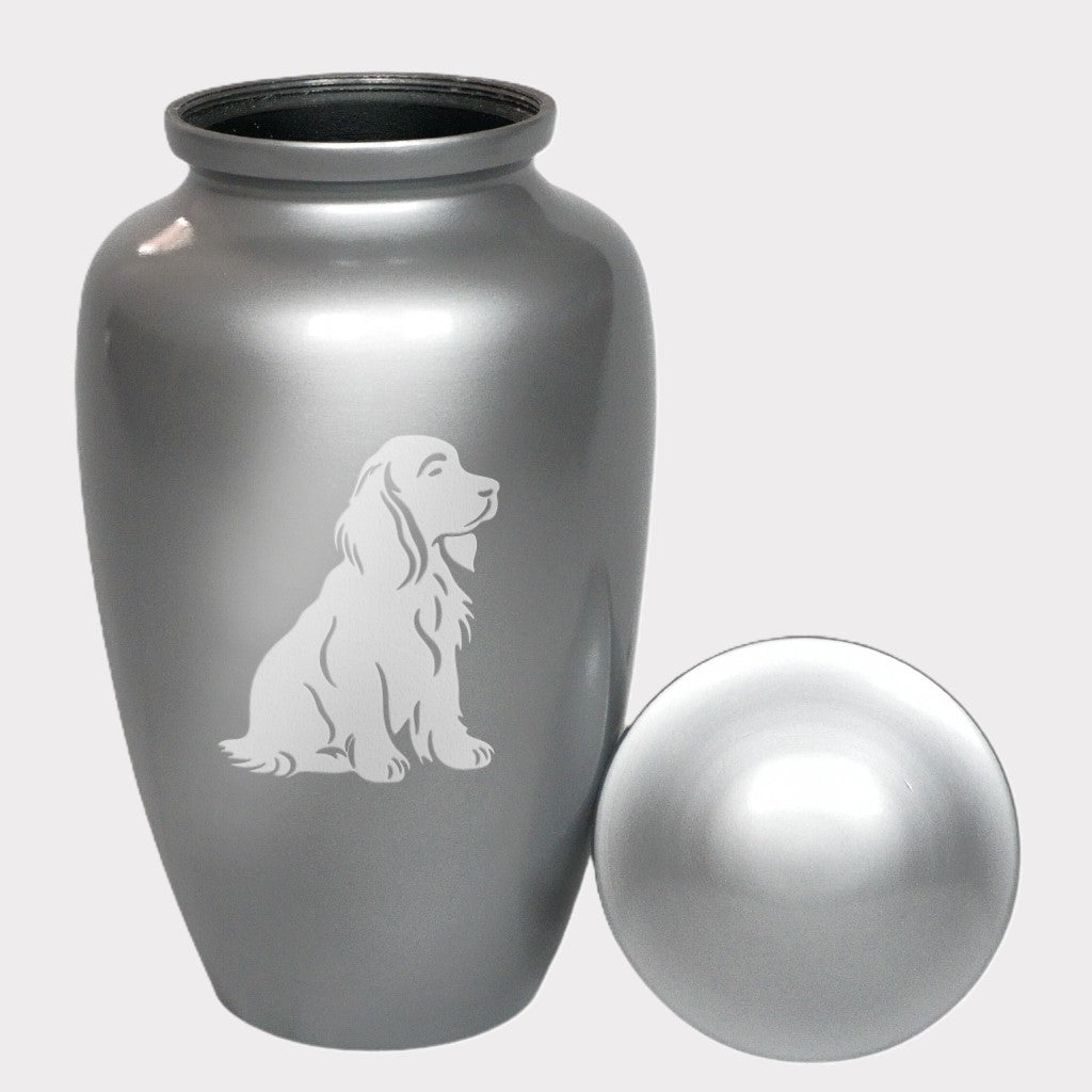 Sitting Cavalier King Charles Spaniel Dog Cremation Urn