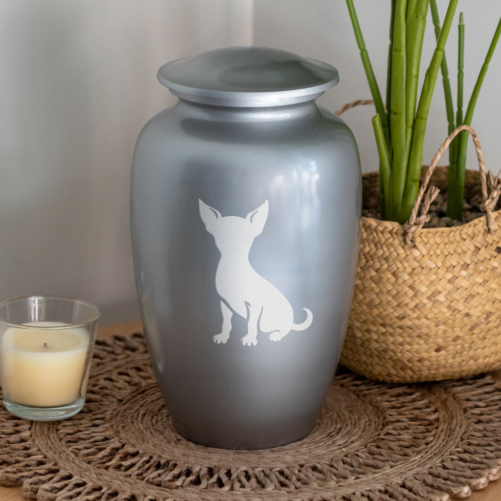 Sitting Chihuahua Dog Cremation Urn