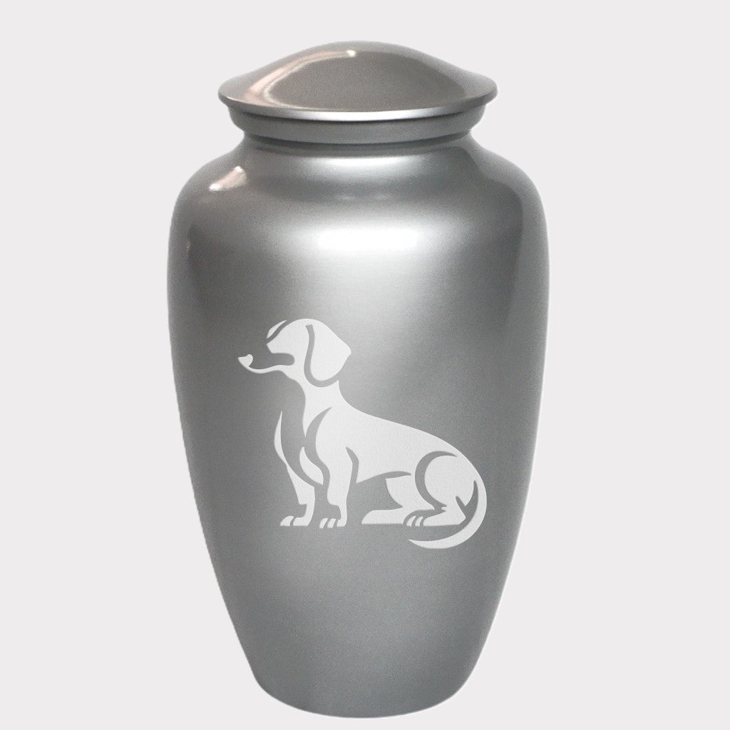 Sitting Dachshund Dog Cremation Urn