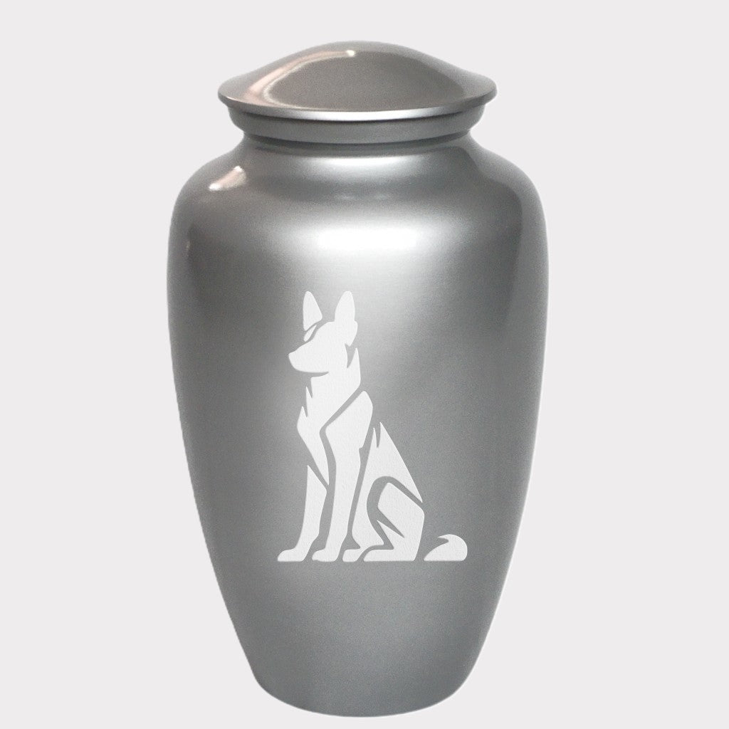 Sitting German Shepherd Dog Cremation Urn