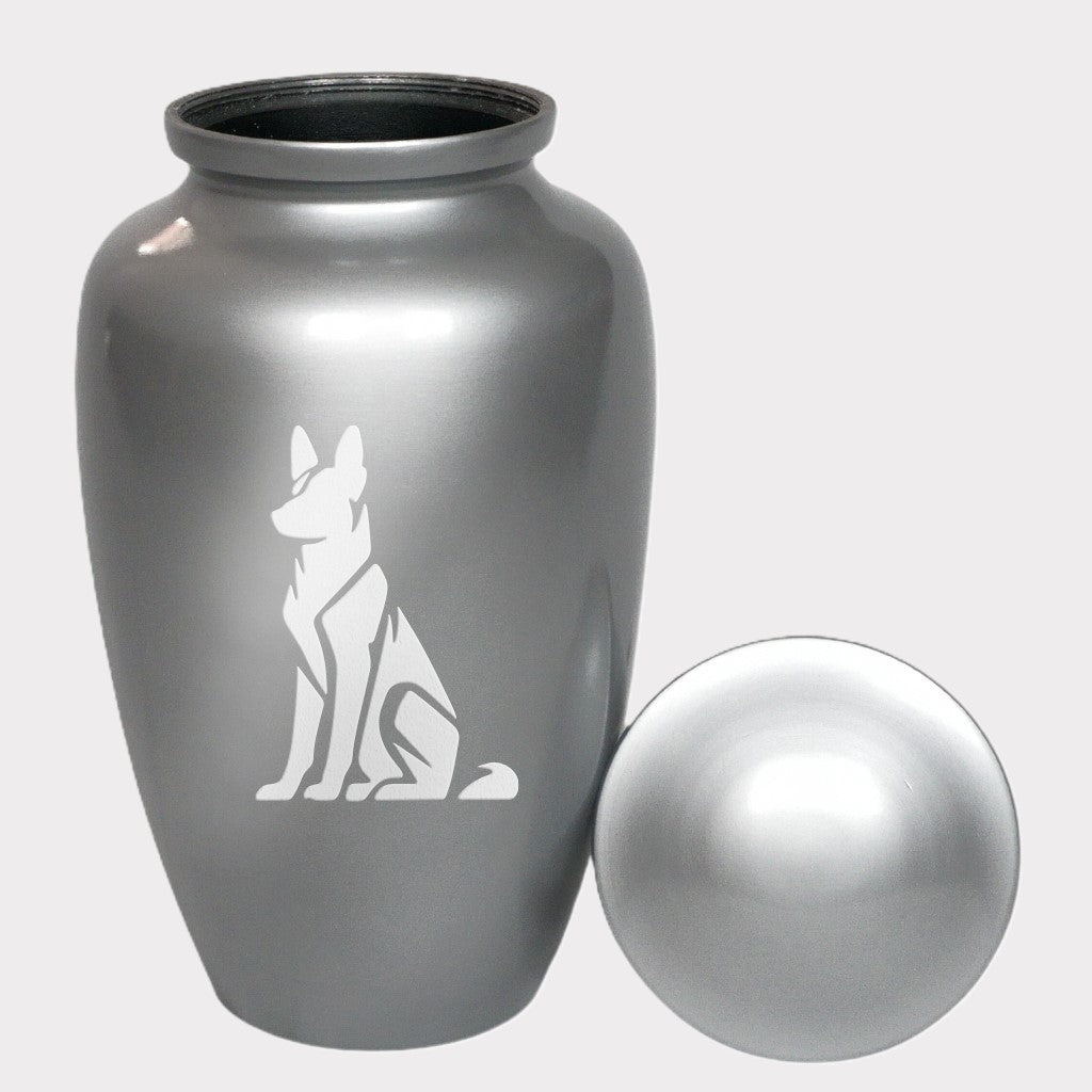 Sitting German Shepherd Dog Cremation Urn