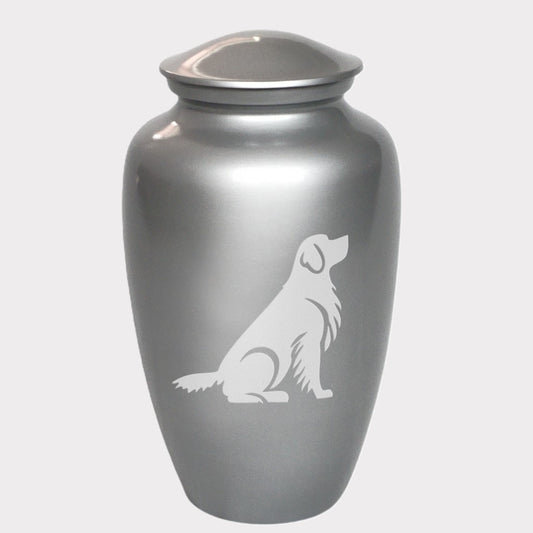 Sitting Golden Retriever Dog Cremation Urn