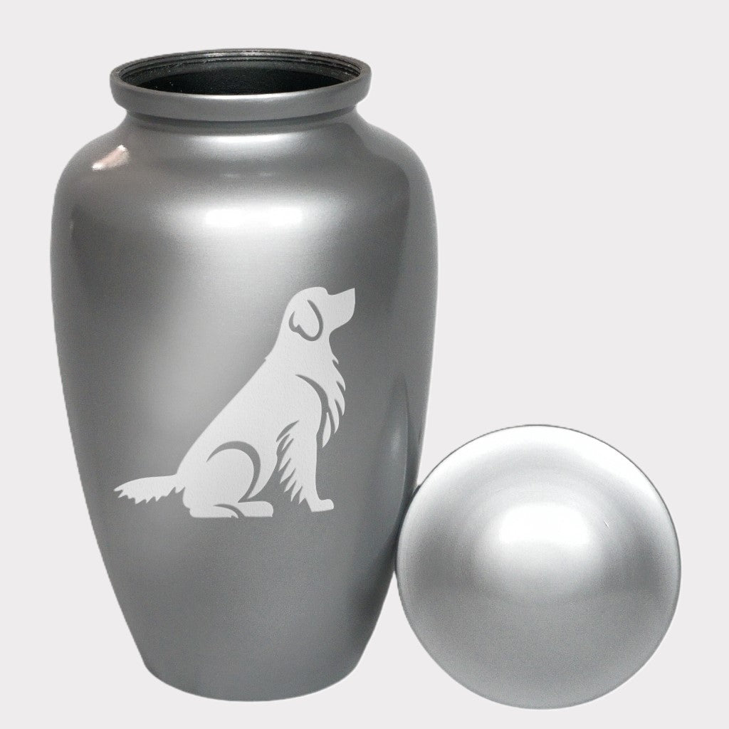 Sitting Golden Retriever Dog Cremation Urn