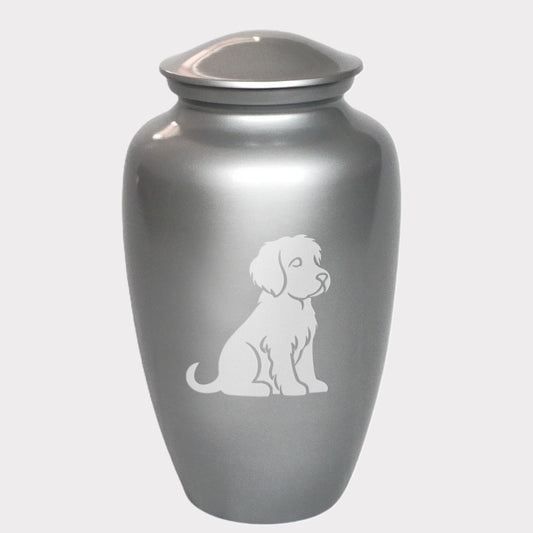 Sitting Maltese Cross Dog Cremation Urn