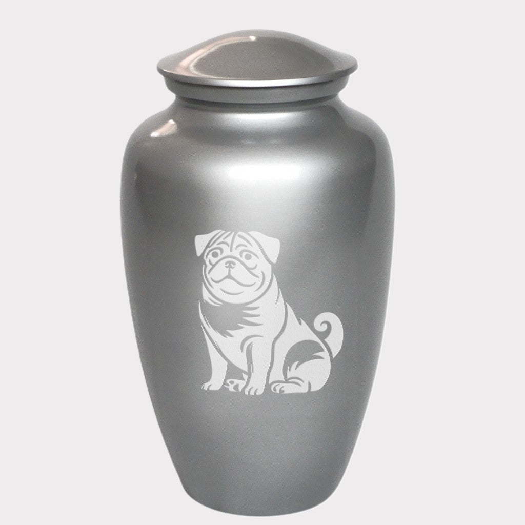 Sitting Pug Dog Cremation Urn