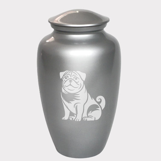 Sitting Pug Dog Cremation Urn