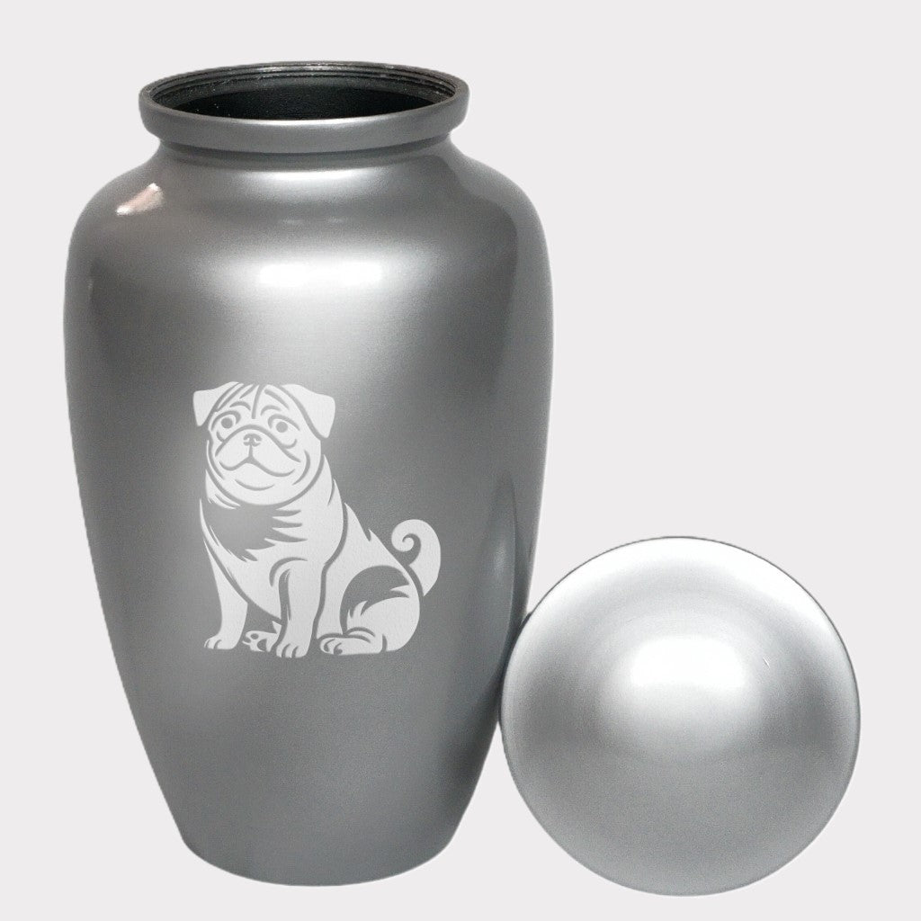 Sitting Pug Dog Cremation Urn