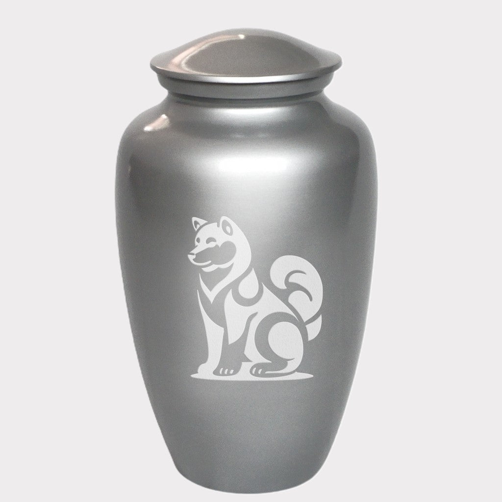 Sitting Shiba Inu Dog Cremation Urn
