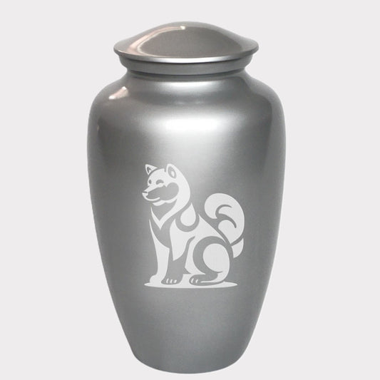 Sitting Shiba Inu Dog Cremation Urn