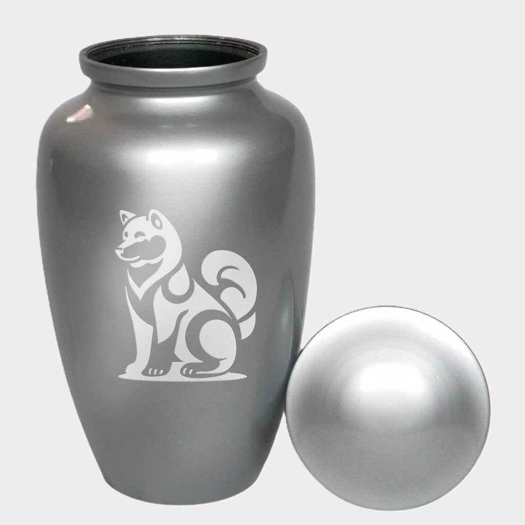 Sitting Shiba Inu Dog Cremation Urn