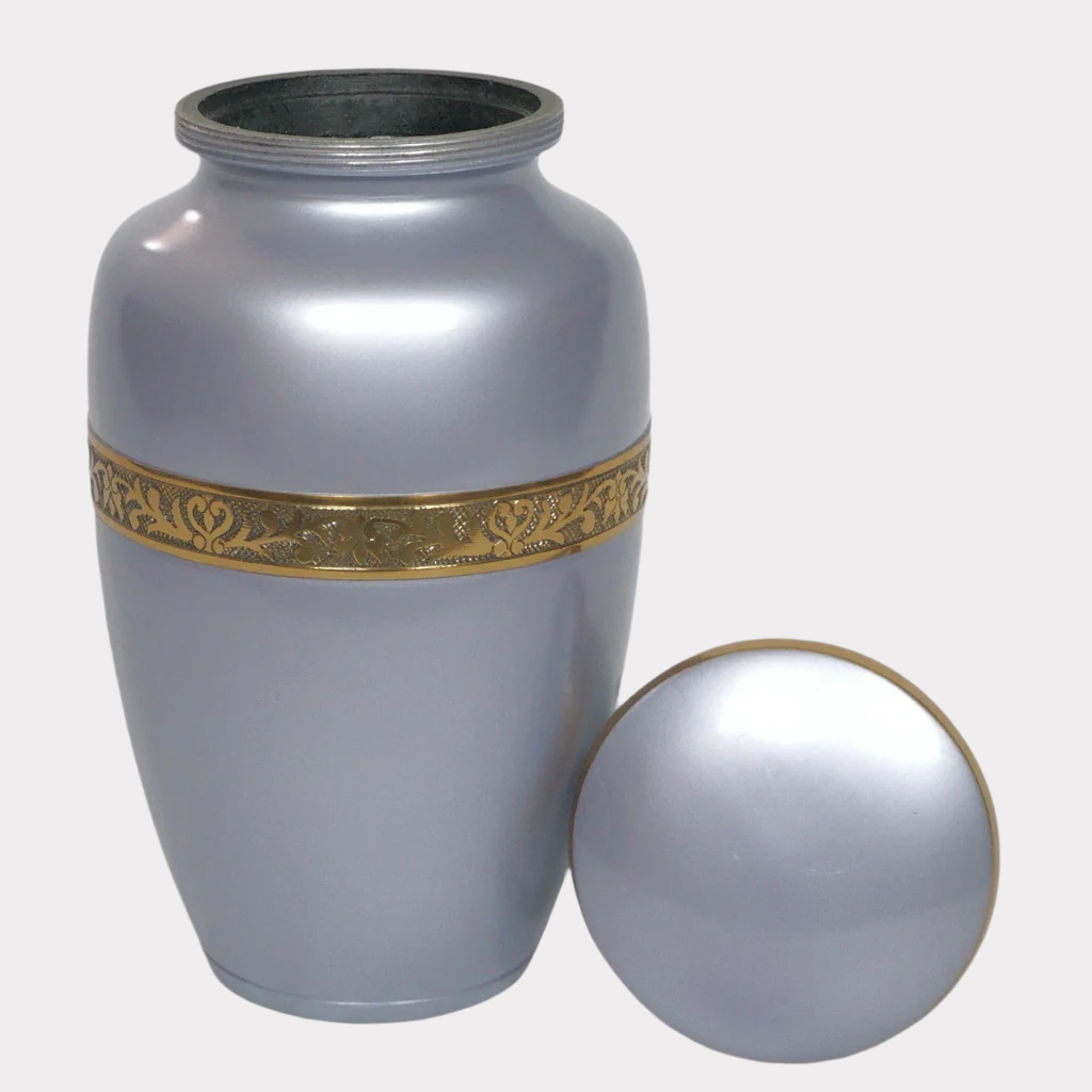 Soft Silver Cremation Urn