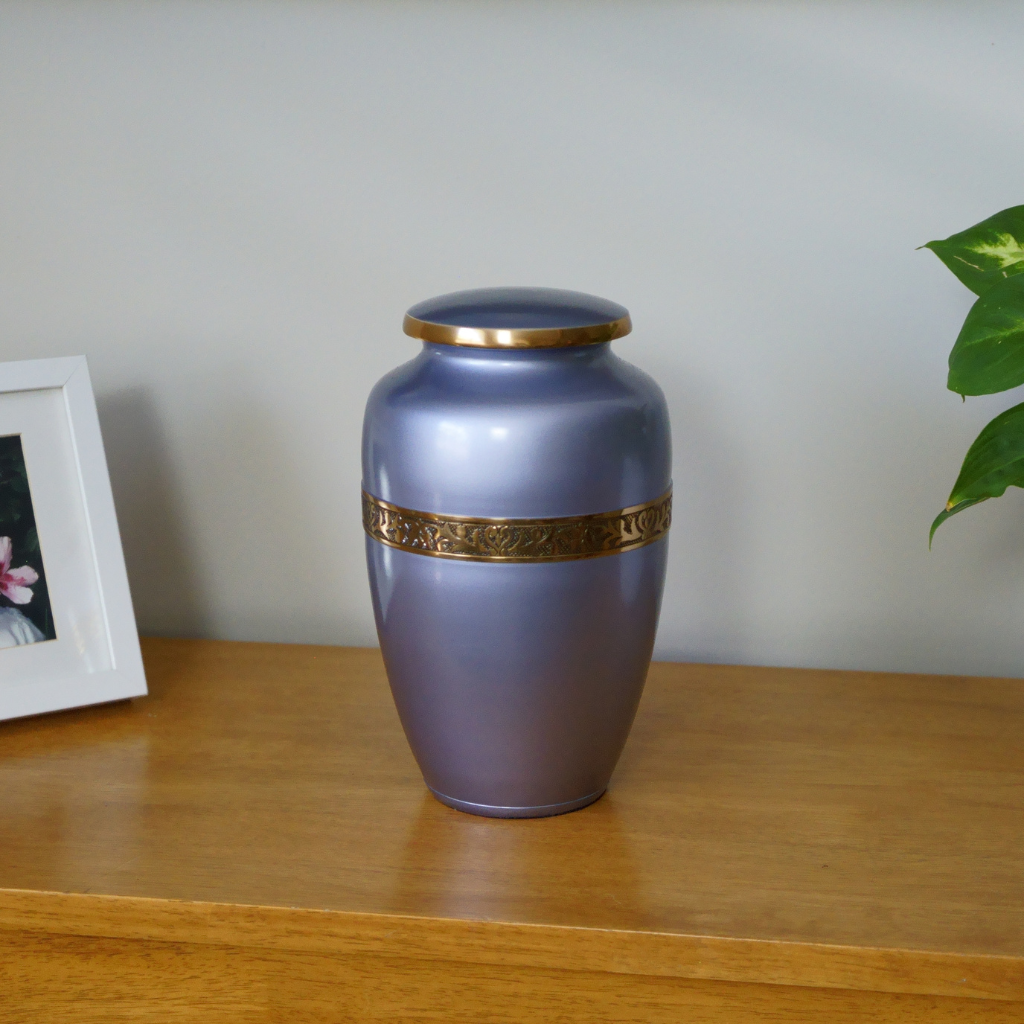 Soft Silver Cremation Urn