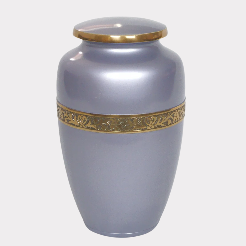 Soft Silver Cremation Urn