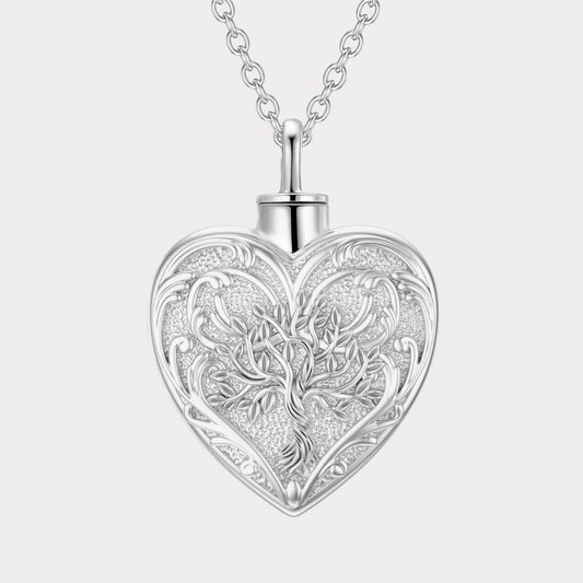 Verdant Heart Cremation Pendant Silver
