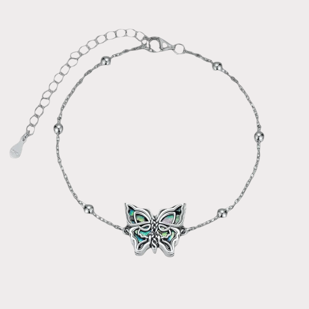 Abalone Butterfly Cremation Bracelet