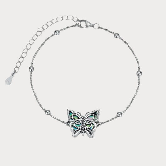 Abalone Butterfly Cremation Bracelet