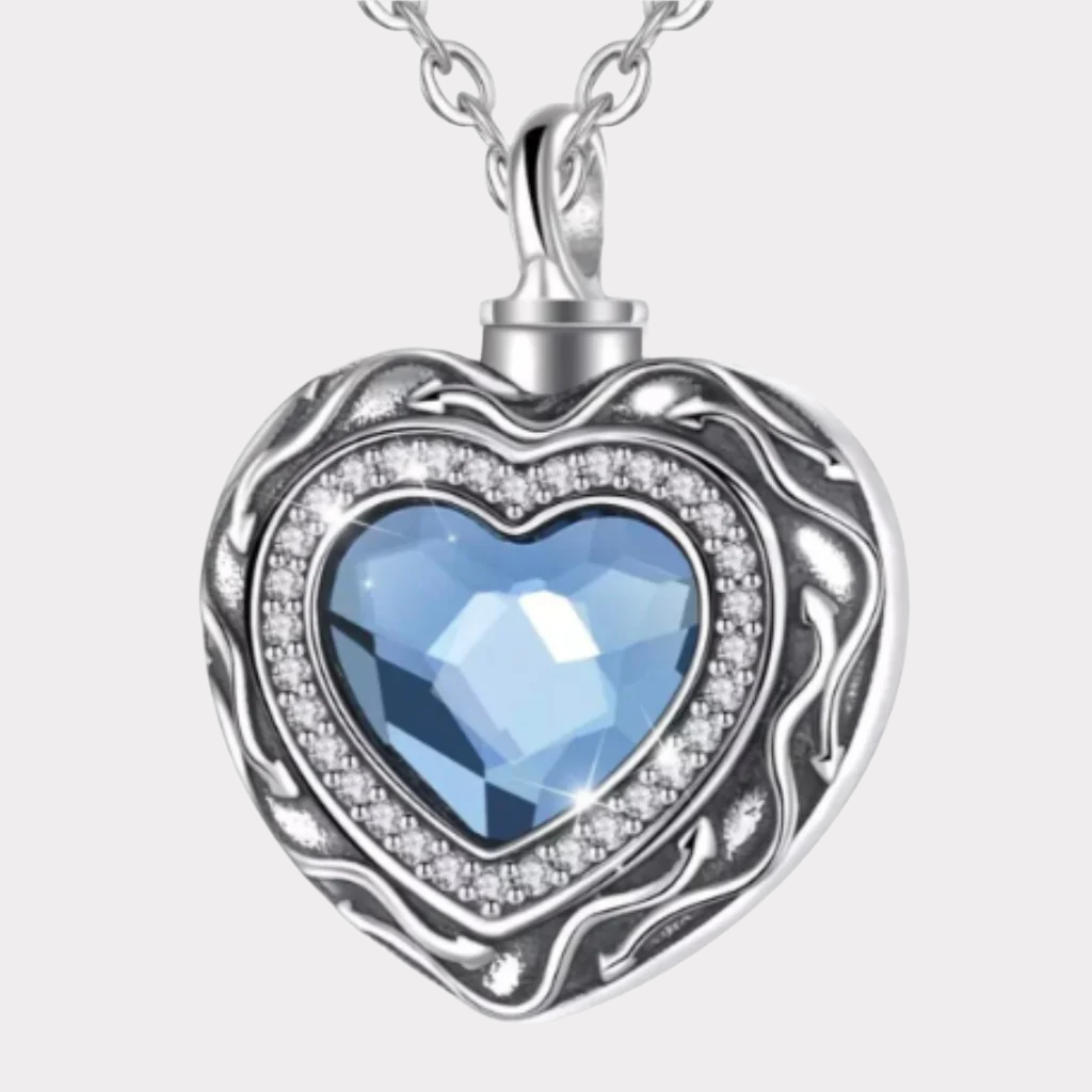 Azure Heart Cremation Pendant