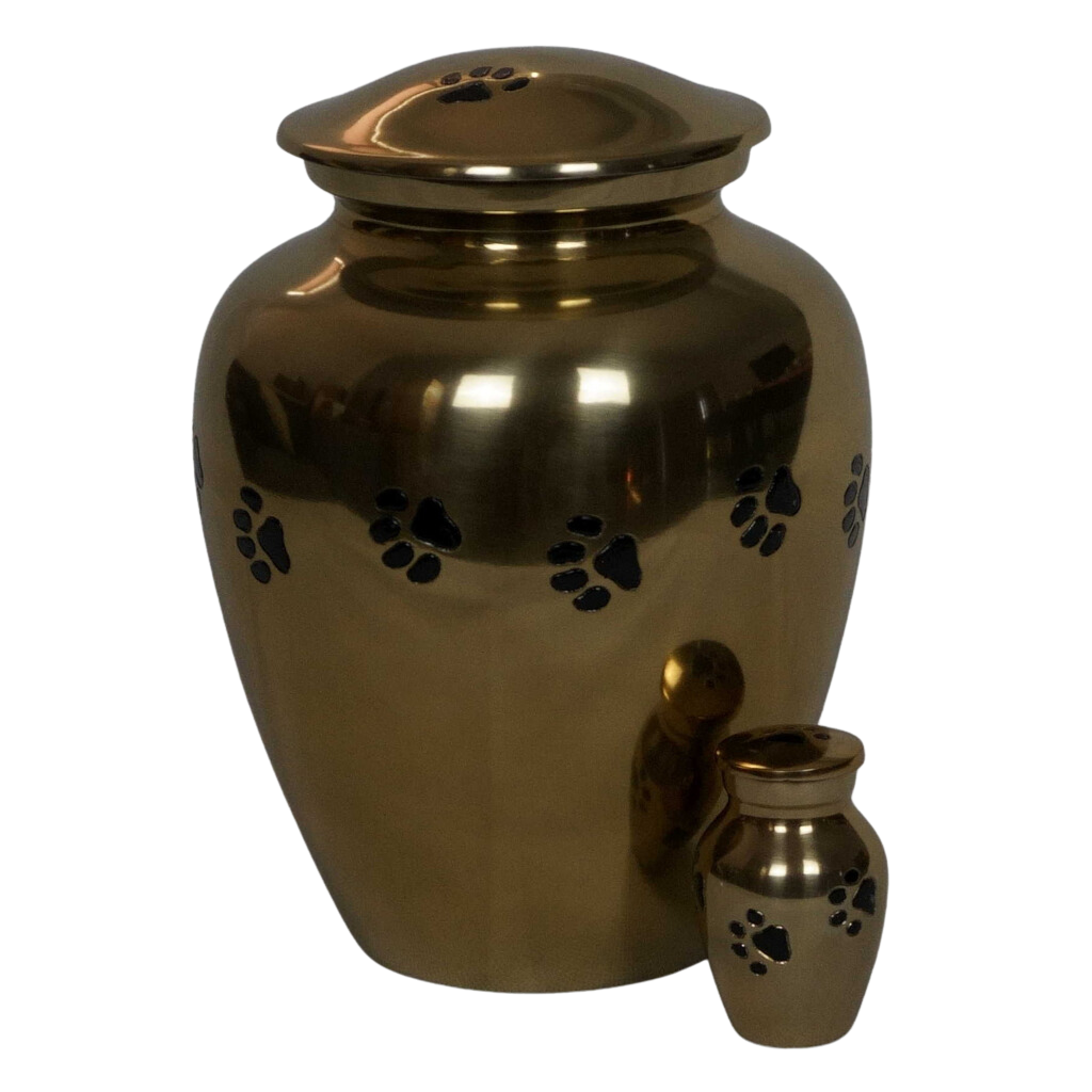 classic bronze keepsake with etched paws