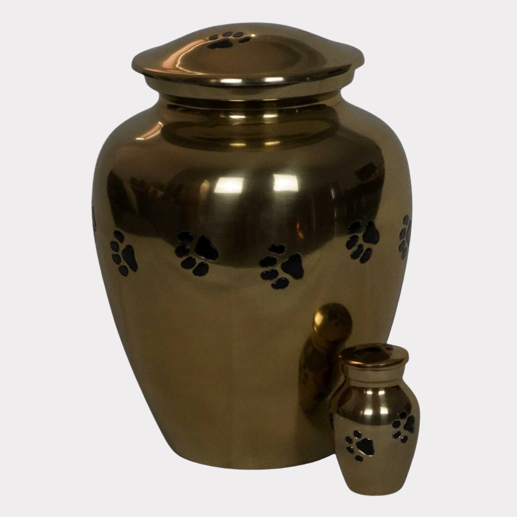 classic bronze keepsake with etched paws