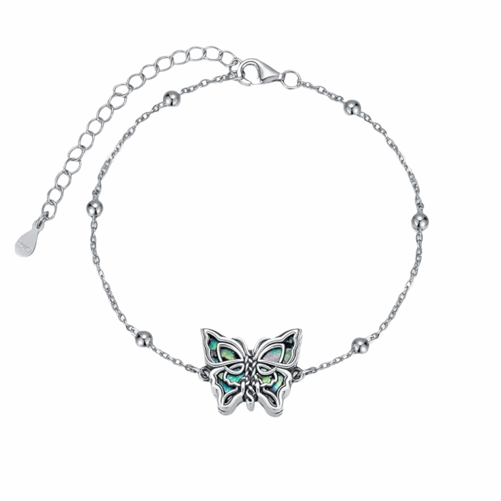 Abalone Butterfly Cremation Bracelet