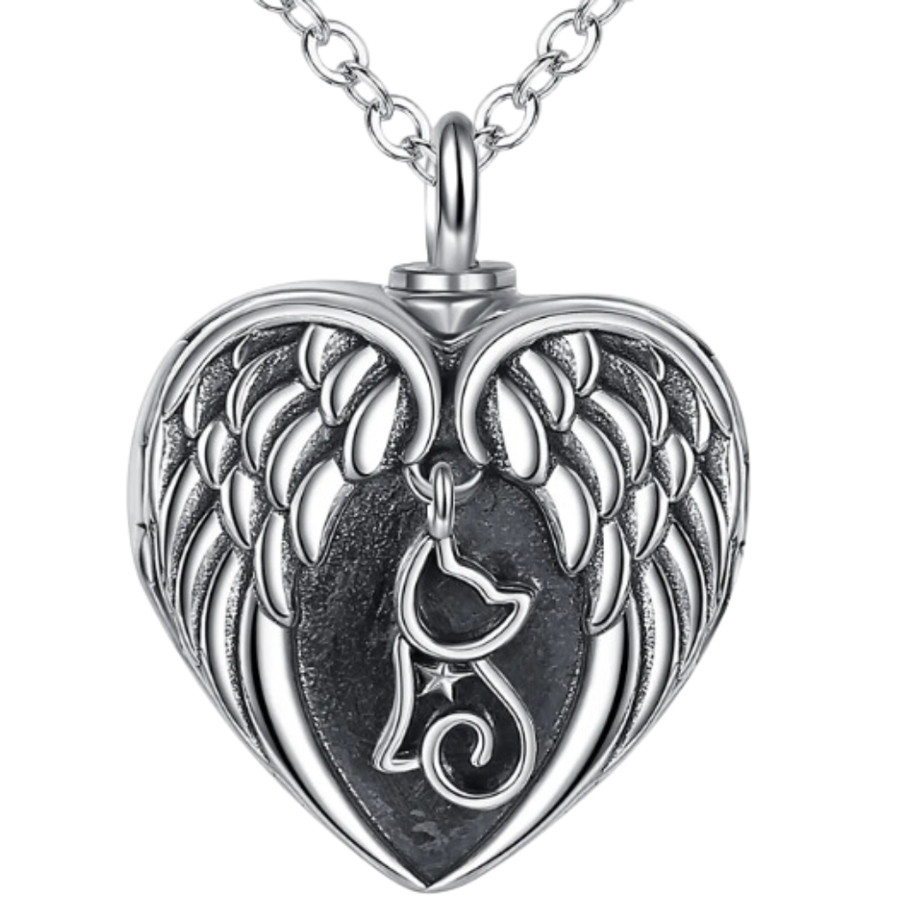 Cat Angel Cremation Locket