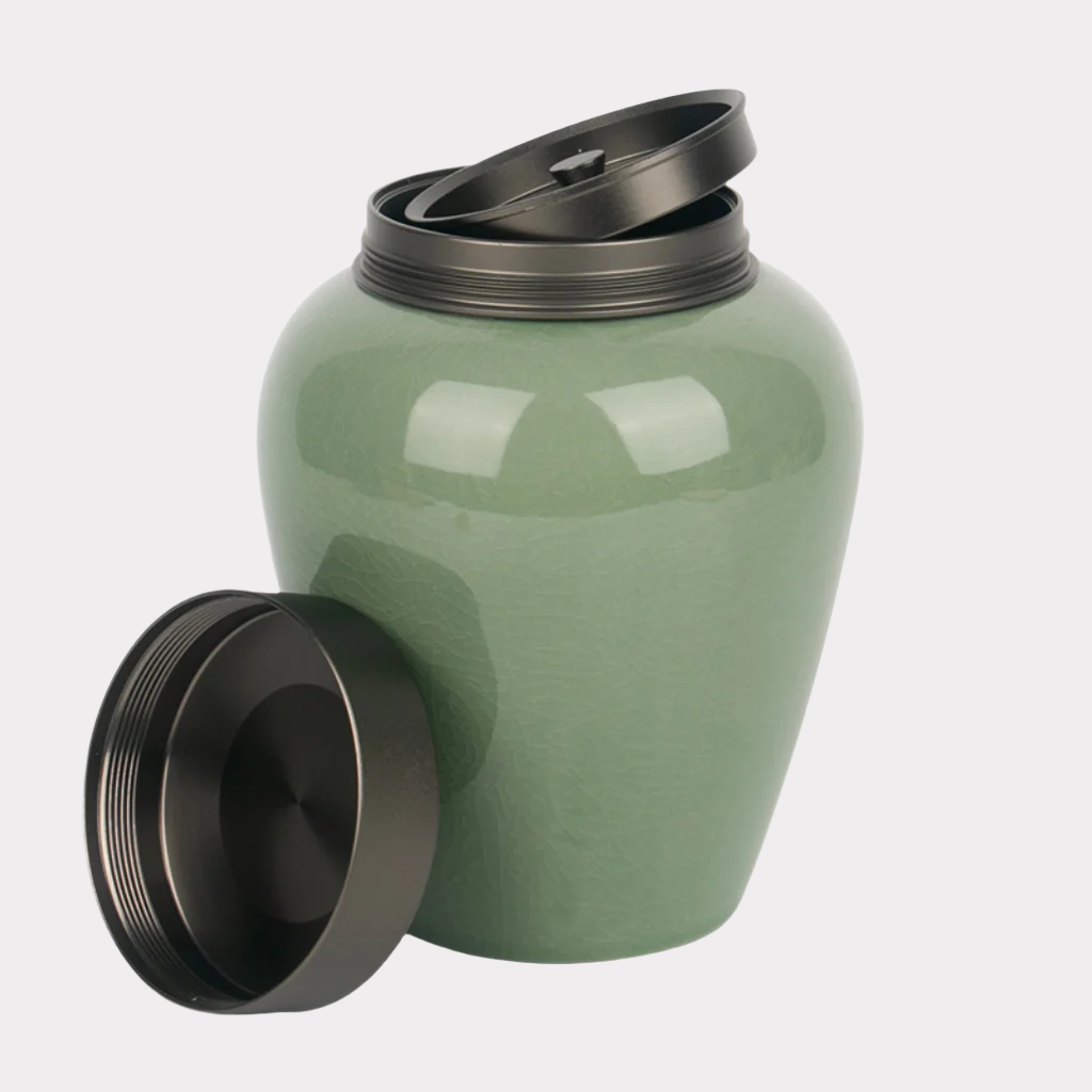 Celestial Green Ceramic Cremation Urn