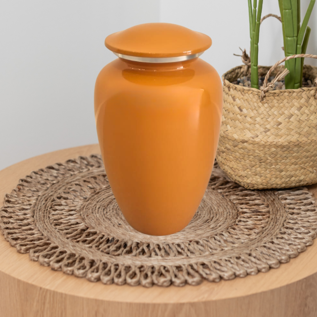 Classic Orange Cremation Urn