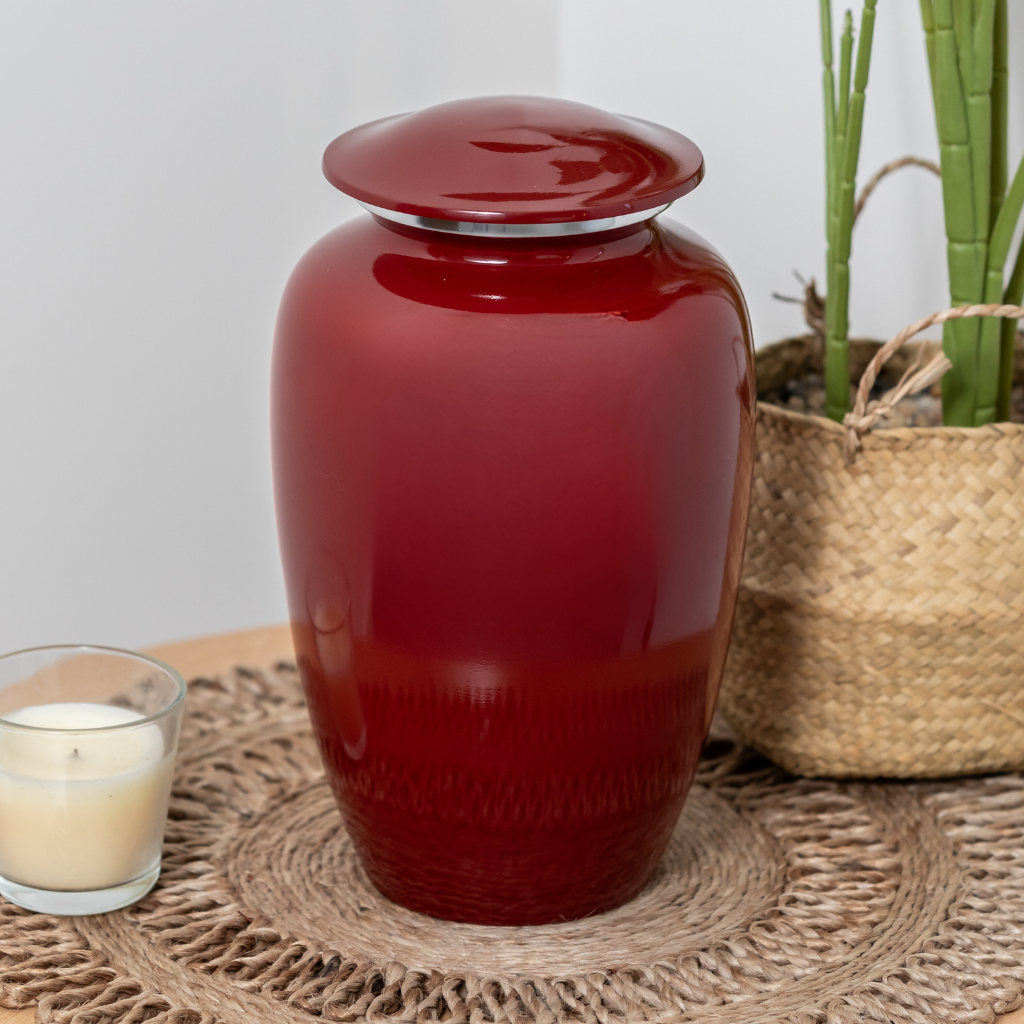 Classic Red Cremation Urn