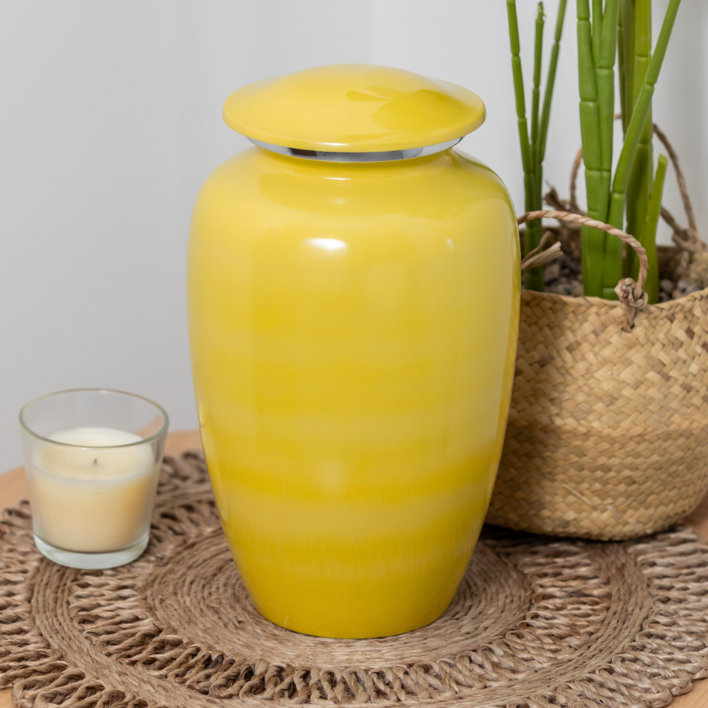 Classic Yellow Cremation Urn