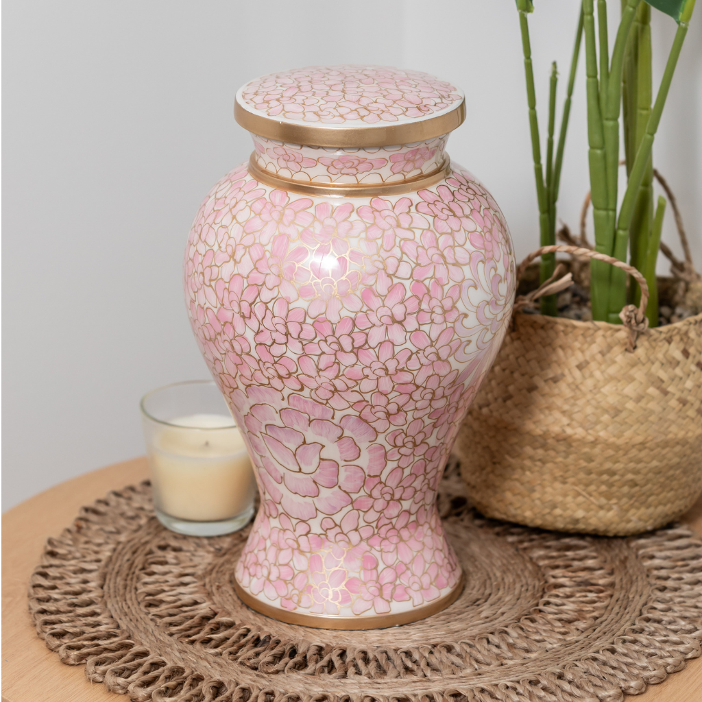 Cloisonné Dahlia Cremation Urn