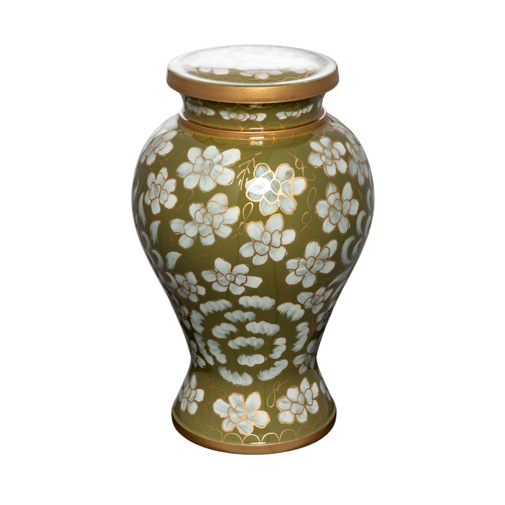 Cloisonné Lilies Cremation Urn