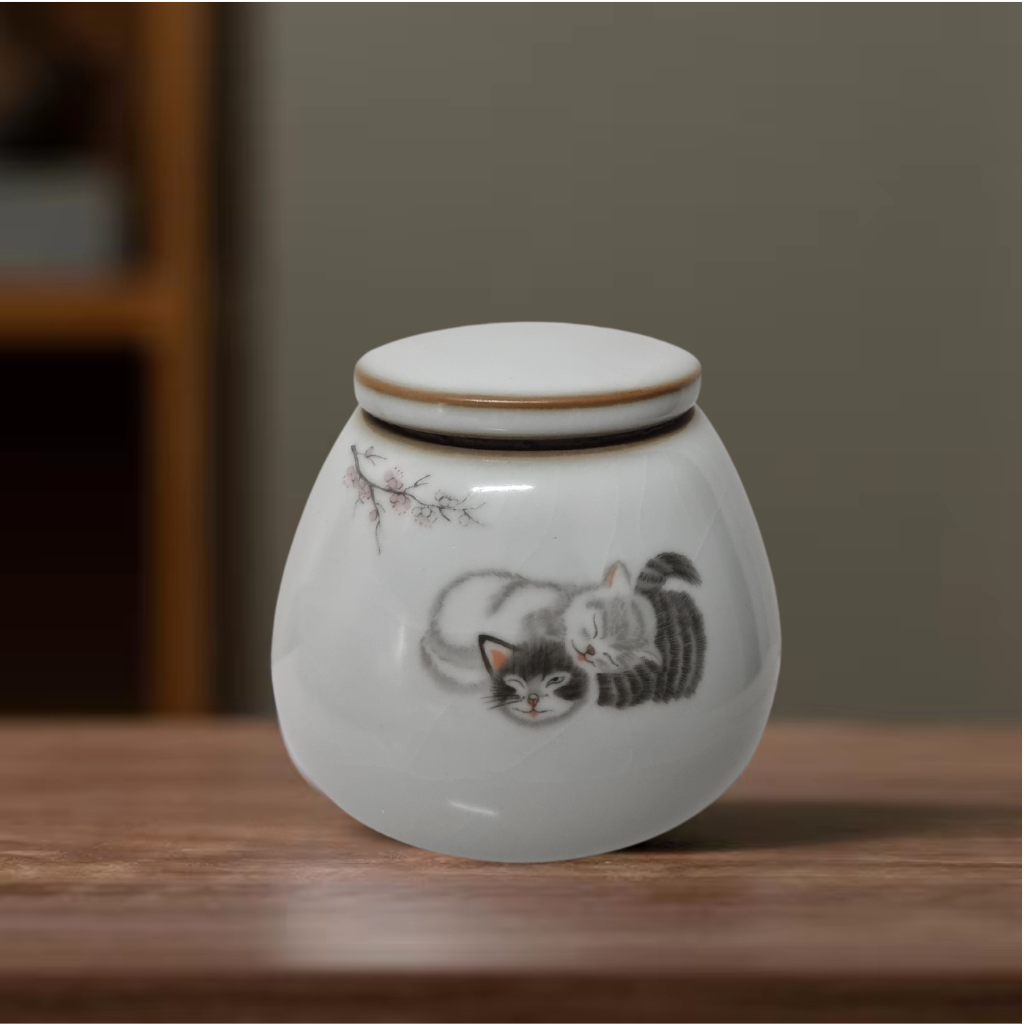 Cuddling Cat Keepsake Urn