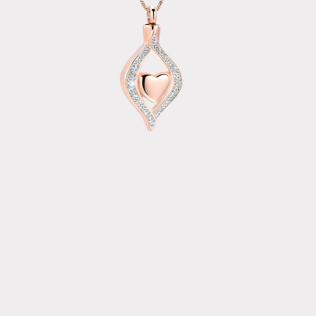 Eternal Heart Rose Gold Cremation Necklace