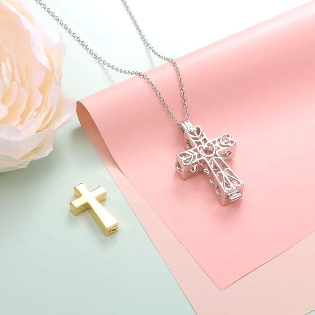 Gilded Cross Cremation Pendant