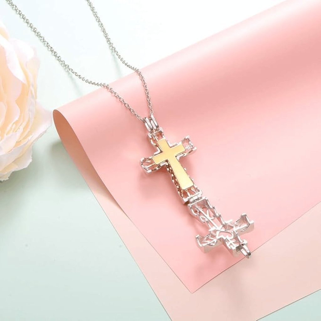 Gilded Cross Cremation Pendant