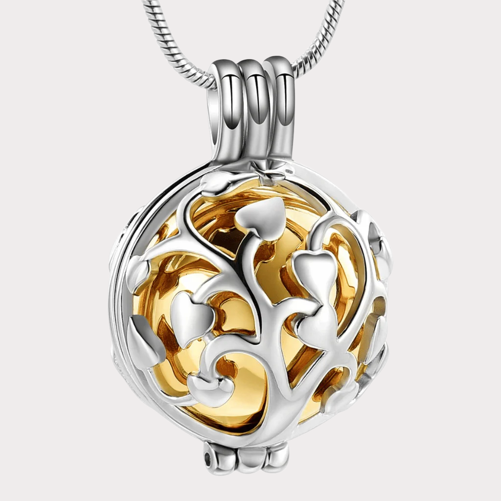 Golden Sphere Cremation Pendant