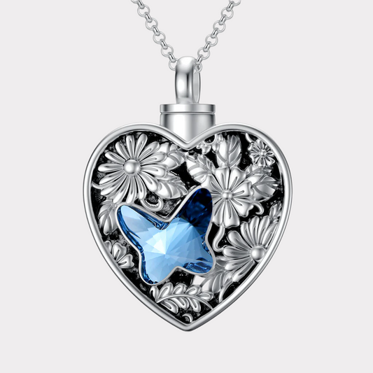 Hearts Of A Butterfly Cremation Pendant