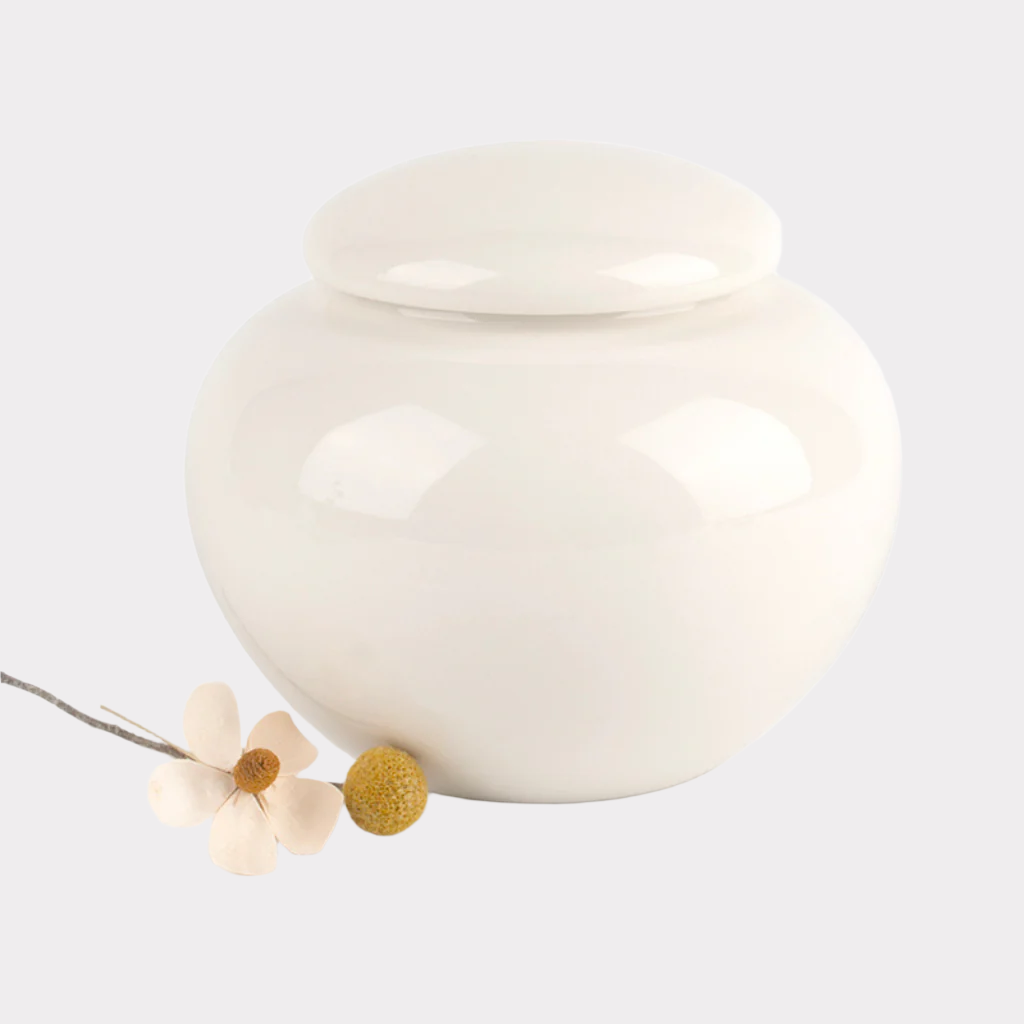 Ivory Ceramic Small Urn