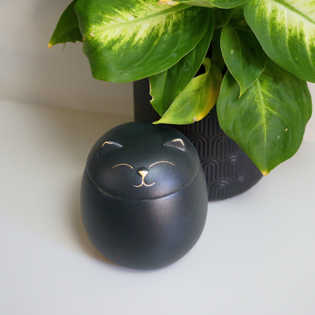 Kitty Ceramic Cremation Urn Black