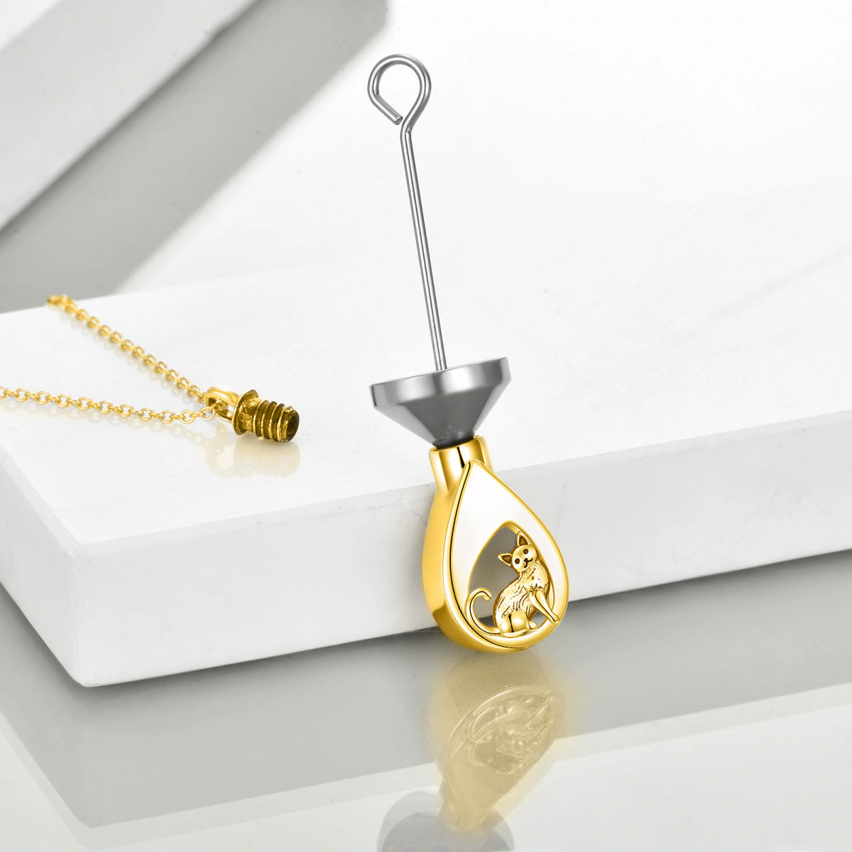 Kitty Love Gold Vermeil Cremation Pendant