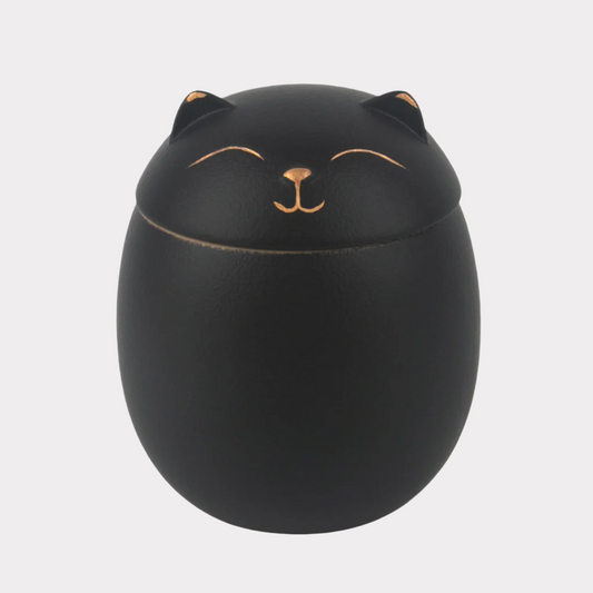 Kitty Ceramic Cremation Urn Black