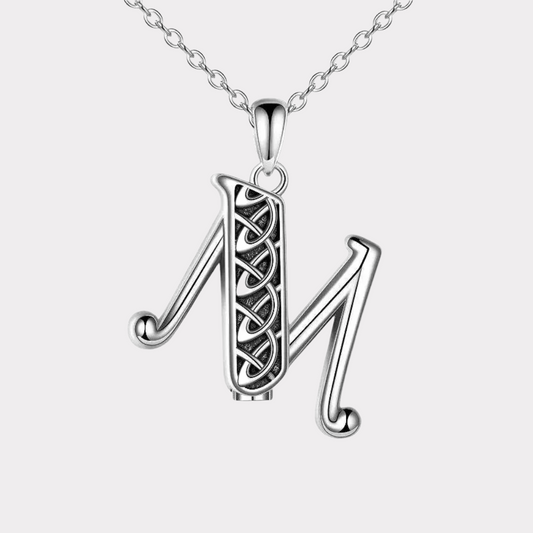 Letter M Cremation Necklace