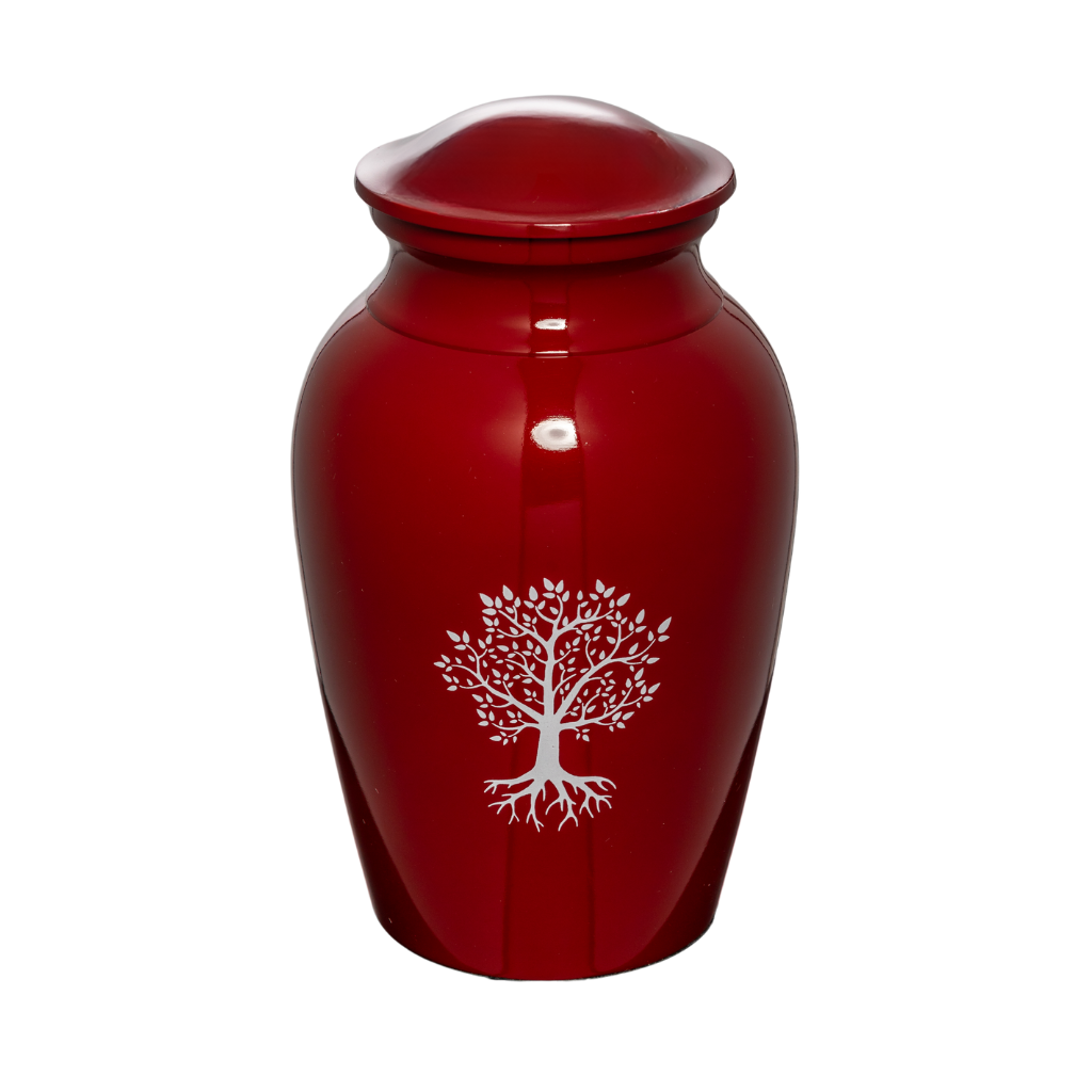 Maroon Life Tree Cremation Urn