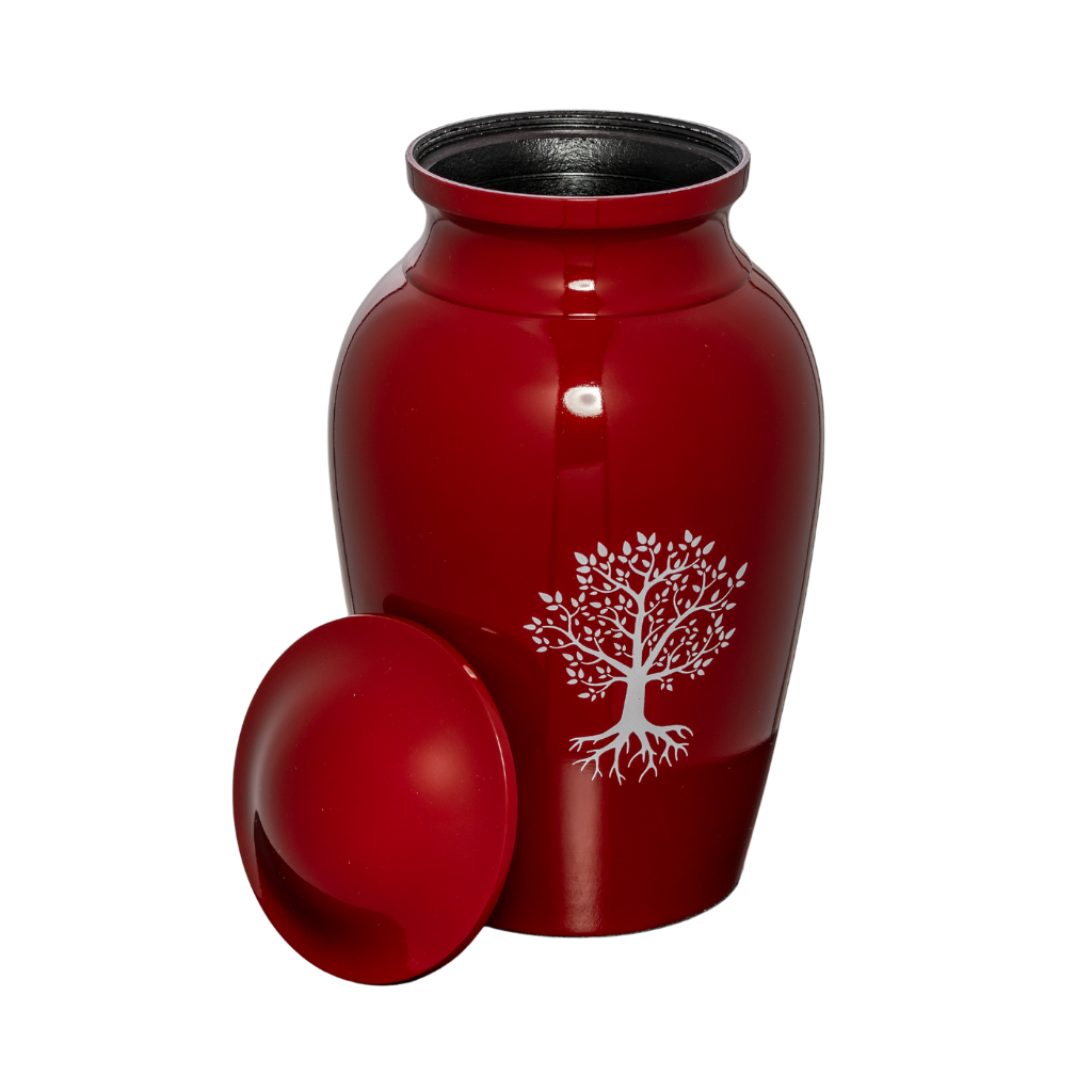 Maroon Life Tree Cremation Urn