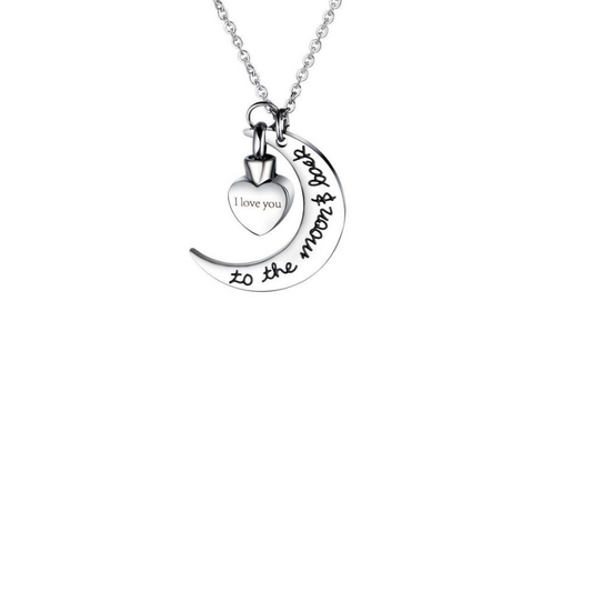 Moon And Back Cremation Pendant